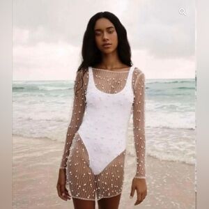 Margarite Pearl Embellished Beach Coverup